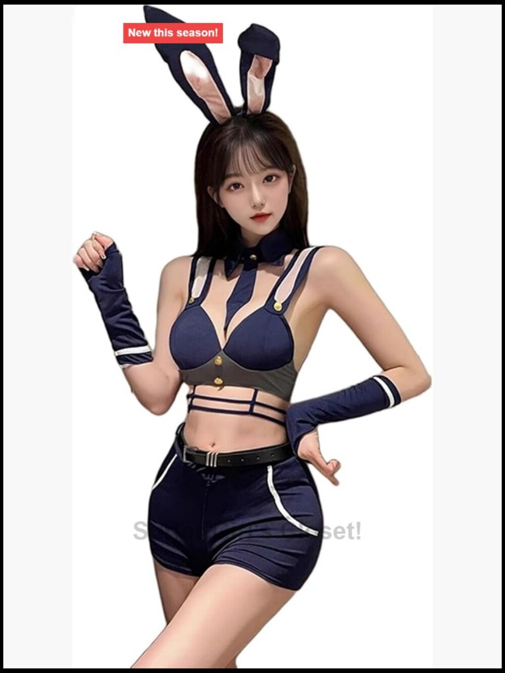 Sexy Bunny Cosplay Lingerie Set with Headband, Gloves